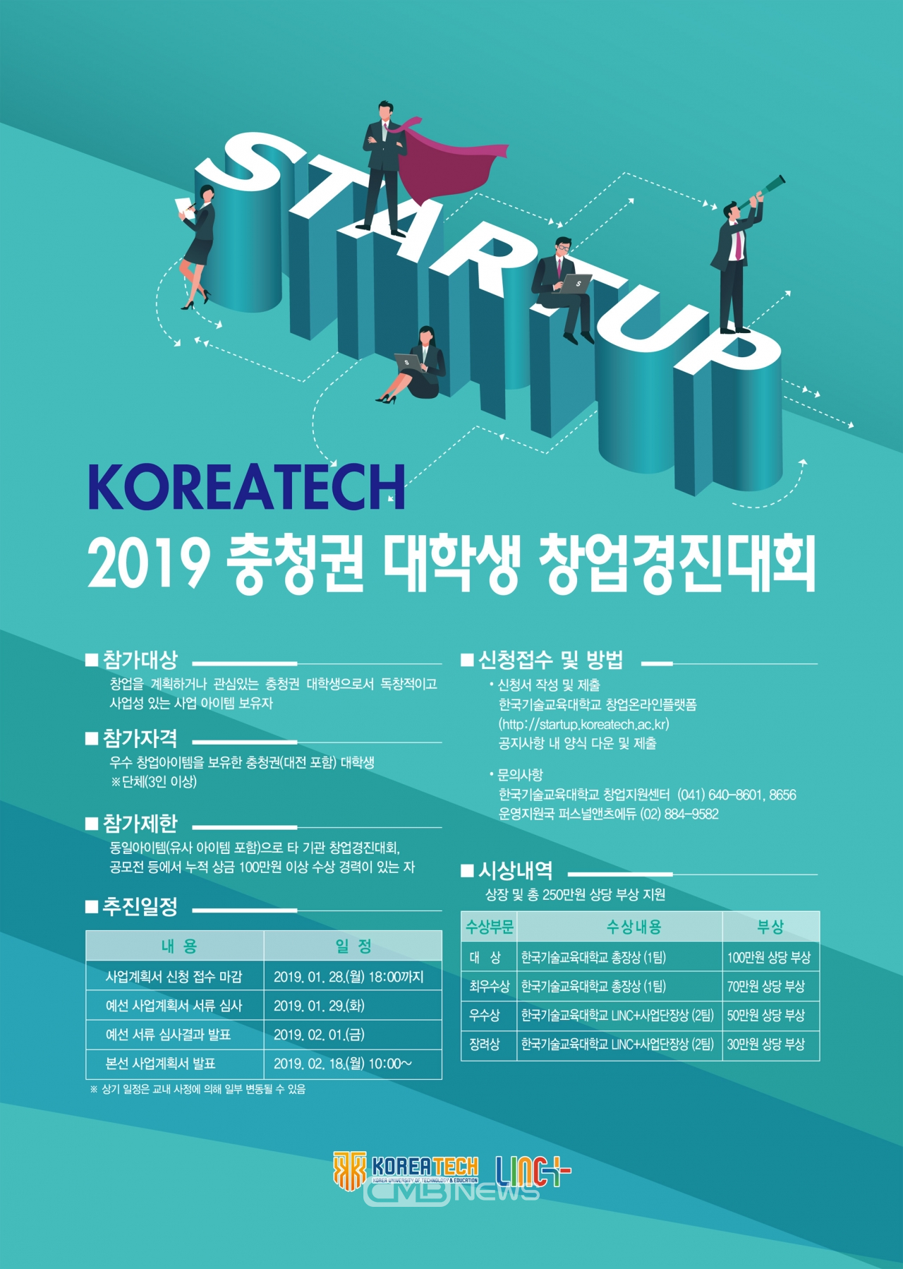 2019 충청권 대학생 창업경진대회 포스터 모습 (사진제공 : 코리아텍)