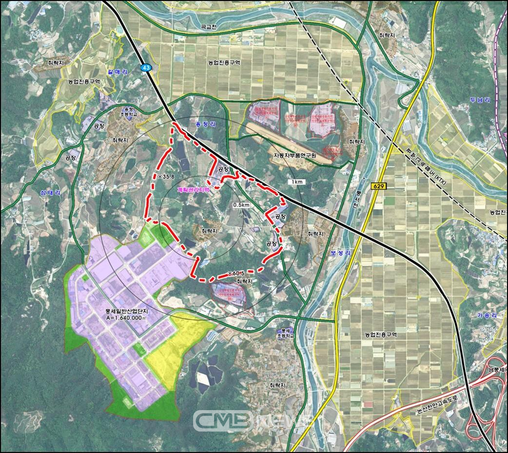 제6산업단지 위치 위성사진 모습 (사진제공 : 천안시청)