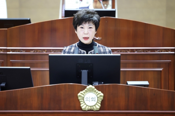 5분발언 중인 김길자의원 : 사진 천안시의회 제공
